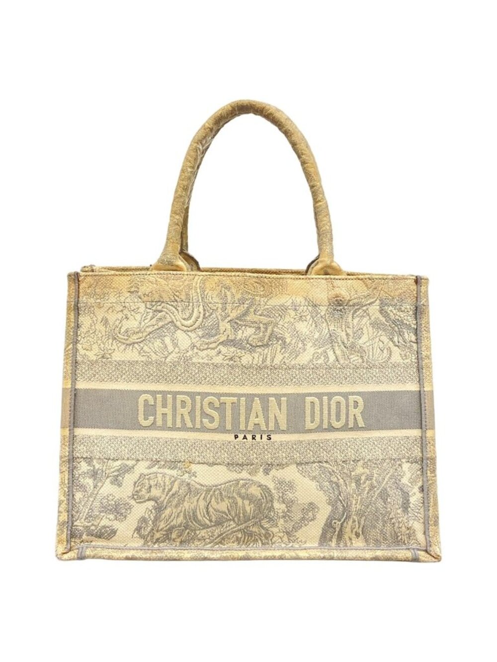 Dior Tote Bag Book Vintage Small Ivory Light Gray